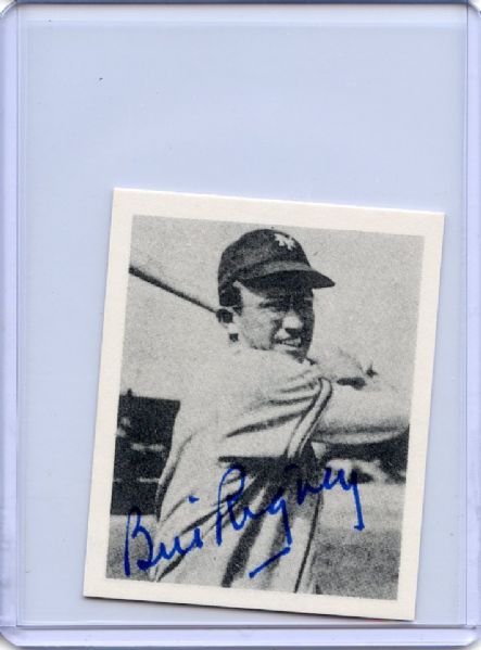 Bill Rigney Signed 1948 Bowman Reprint Card JSA