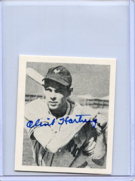 Clint Hartung Signed 1948 Bowman Reprint Card JSA