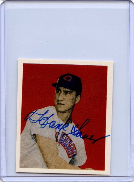 Hank Sauer Signed 1949 Bowman Reprint Card JSA