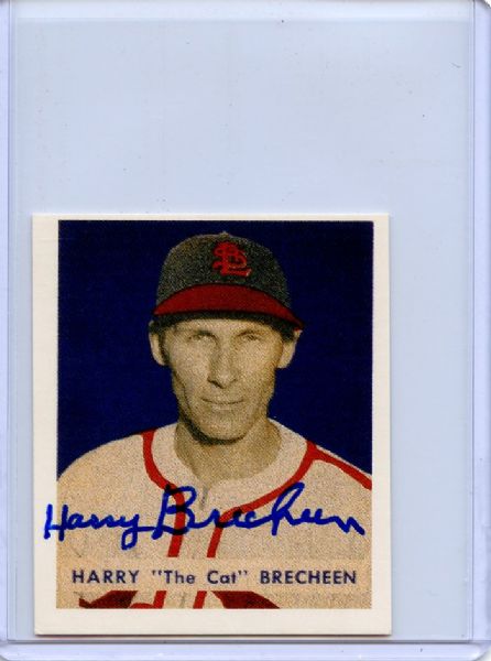 Harry Brecheen Signed 1949 Bowman Reprint Card JSA