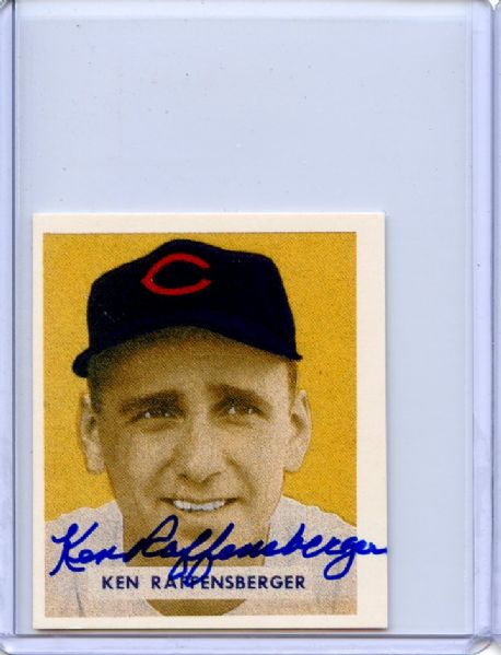 Ken Raffensberger Signed 1949 Bowman Reprint Card JSA