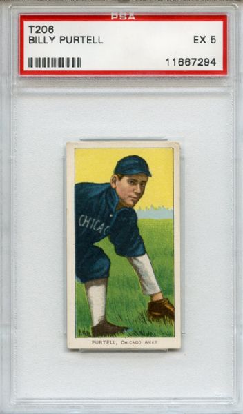 T206 Sweet Caporal Billy Purtell PSA EX 5