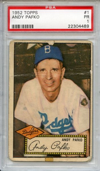 1952 Topps 1 Andy Pafko Red Back PSA PR 1