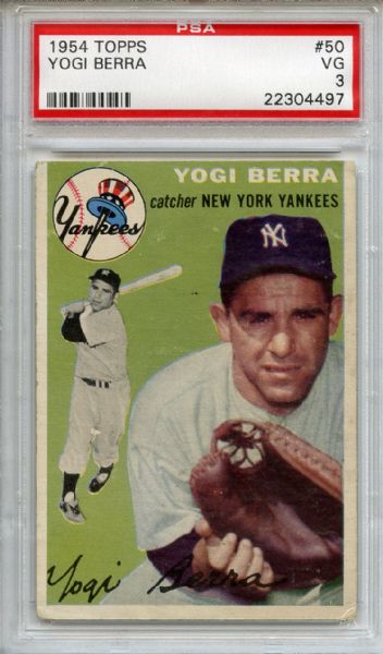 1954 Topps 50 Yogi Berra PSA VG 3
