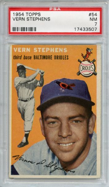 1954 Topps 54 Vern Stephens PSA NM 7