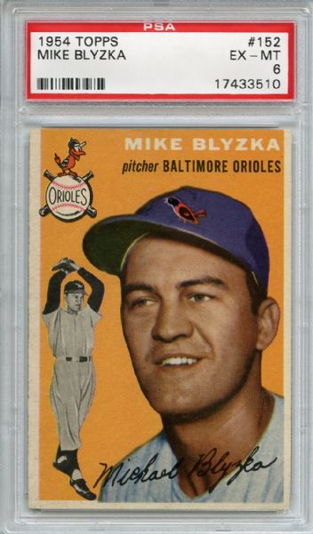 1954 Topps 152 Mike Blyzka PSA EX-MT 6