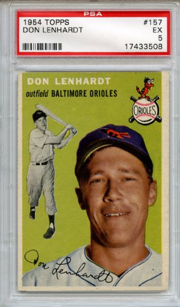 1954 Topps 157 Don Lenhardt PSA EX 5