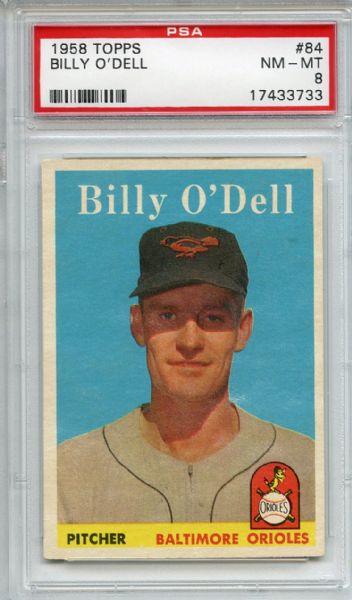 1958 Topps 84 Billy O'Dell PSA NM-MT 8