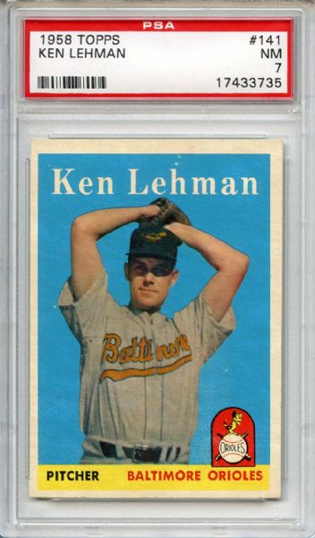 1958 Topps 141 Ken Lehman PSA NM 7