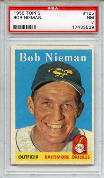 1958 Topps 165 Bob Nieman PSA NM 7
