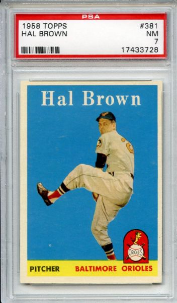 1958 Topps 381 Hal Brown PSA NM 7
