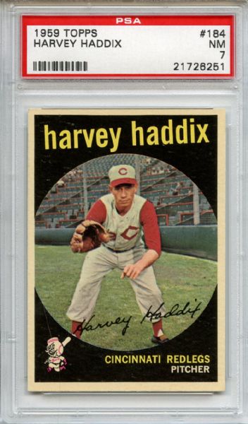 1959 Topps 184 Harvey Haddix PSA NM 7