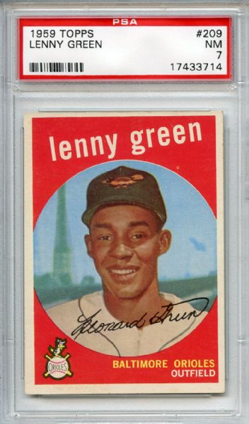 1959 Topps 209 Lenny Green PSA NM 7