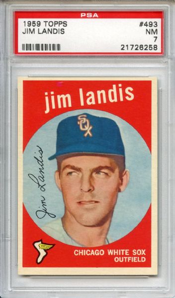 1959 Topps 493 Jim Landis PSA NM 7