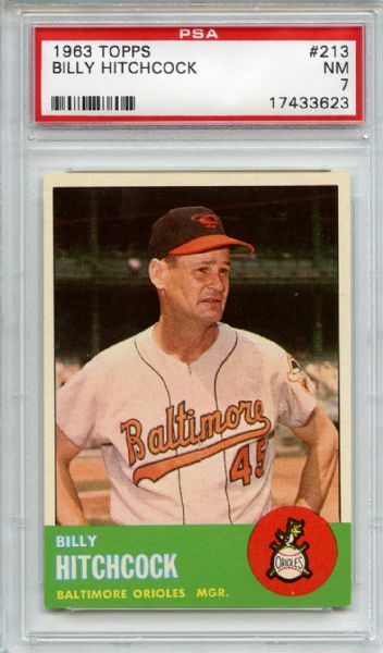 1963 Topps 213 Billy Hitchcock PSA NM 7