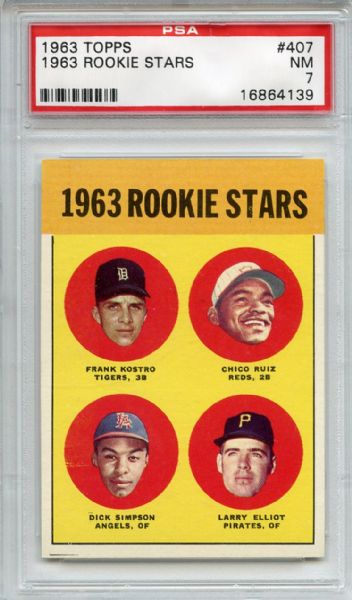 1963 Topps 407 Rookie Stars PSA NM 7