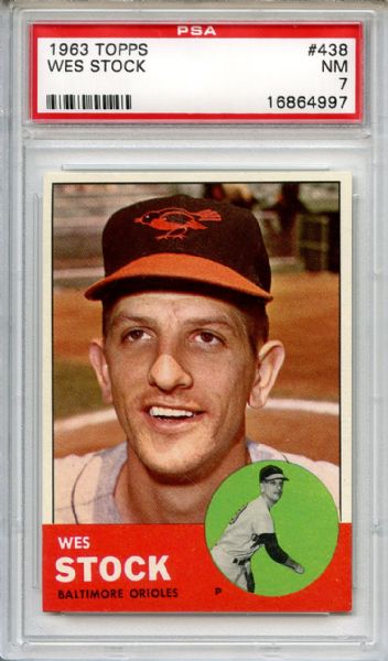 1963 Topps 438 Wes Stock PSA NM 7