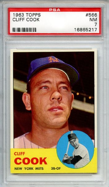 1963 Topps 566 Cliff Cook PSA NM 7