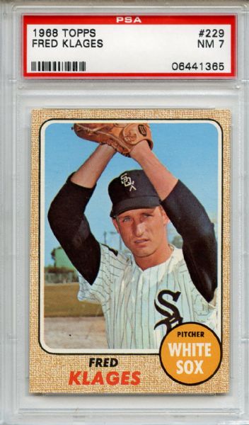 1968 Topps 229 Fred Klages PSA NM 7