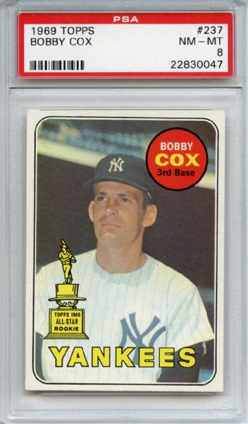 1969 Topps 237 Bobby Cox RC PSA NM-MT 8