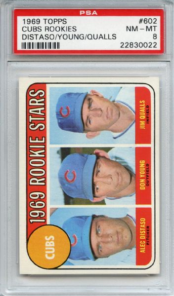 1969 Topps 602 Chicago Cubs Rookies PSA NM-MT 8