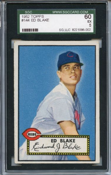 1952 Topps 144 Ed Blake SGC EX 60 / 5