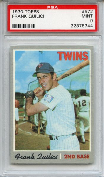 1970 Topps 572 Frank Quilici PSA MINT 9
