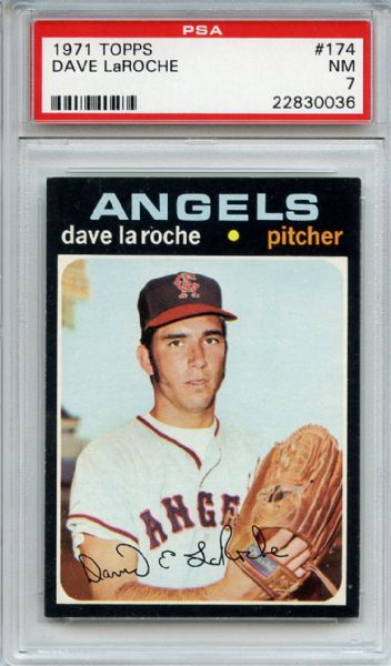 1971 Topps 174 Dave LaRoche PSA NM 7