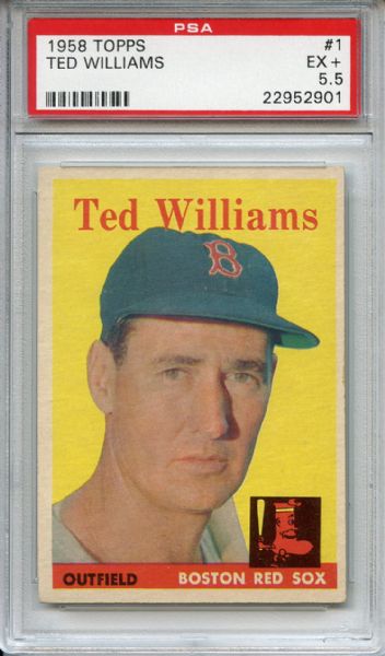 1958 Topps 1 Ted Williams PSA EX+ 5.5
