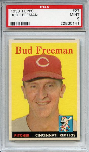 1958 Topps 27 Bud Freeman PSA MINT 9