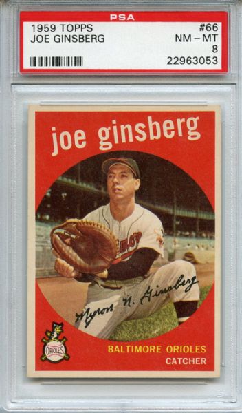 1959 Topps 66 Joe Ginsberg PSA NM-MT 8