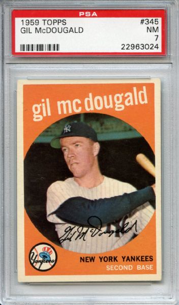 1959 Topps 345 Gil McDougald PSA NM 7