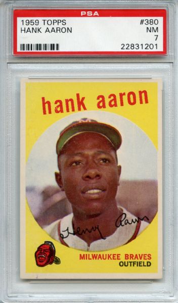 1959 Topps 380 Hank Aaron PSA NM 7