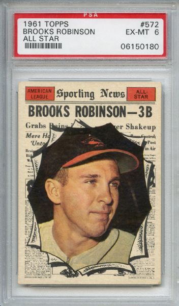 1961 Topps 572 Brooks Robinson All Star PSA EX-MT 6