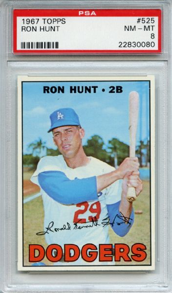1967 Topps 525 Ron Hunt PSA NM-MT 8