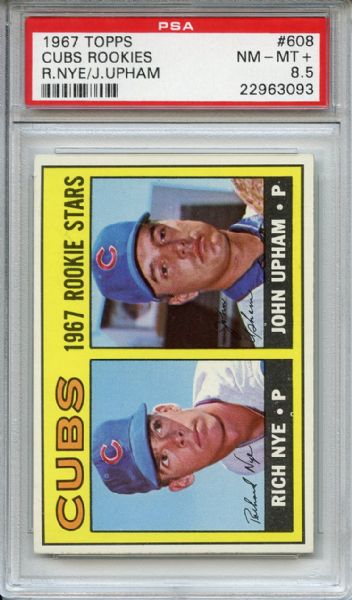 1967 Topps 608 Chicaco Cubs Rookies PSA NM-MT+ 8.5