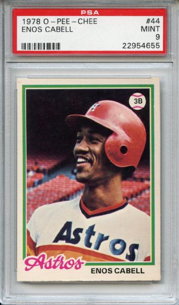 1978 O-Pee-Chee 44 Enos Cabell PSA MINT 9