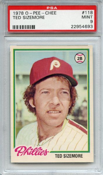 1978 O-Pee-Chee 118 Ted Sizemore PSA MINT 9