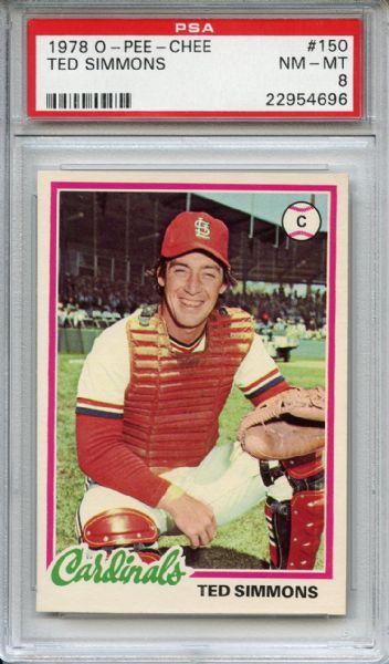 1978 O-Pee-Chee 150 Ted Simmons PSA NM-MT 8