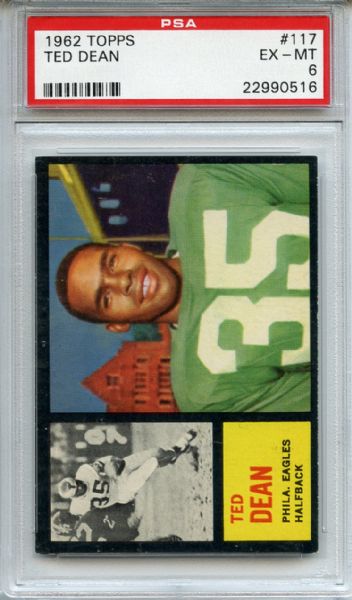 1962 Topps 117 Ted Dean PSA EX-MT 6