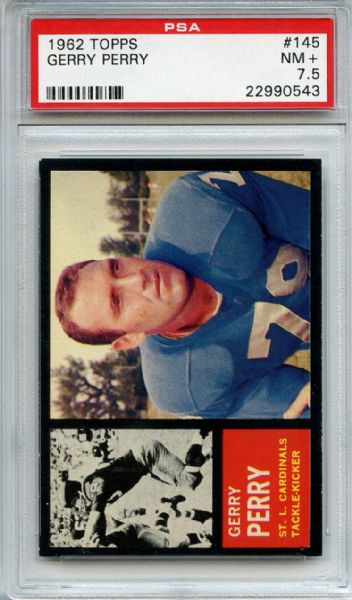 1962 Topps 145 Gerry Perry PSA NM+ 7.5