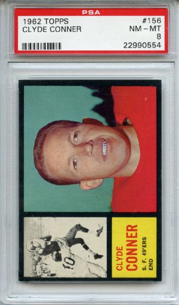 1962 Topps 156 Clyde Conner PSA NM-MT 8