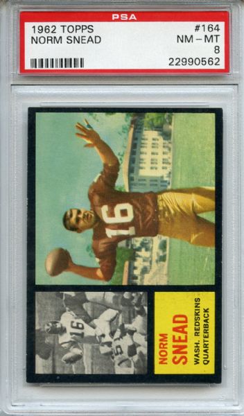 1962 Topps 164 Norm Snead PSA NM-MT 8