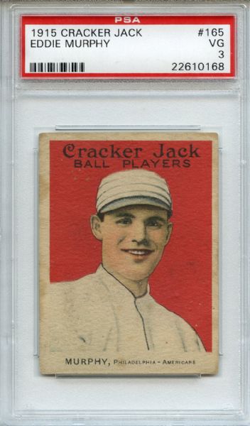 1915 Cracker Jack 165 Eddie Murphy PSA VG 3