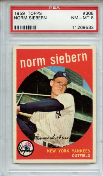 1959 Topps 308 Norm Siebern PSA NM-MT 8