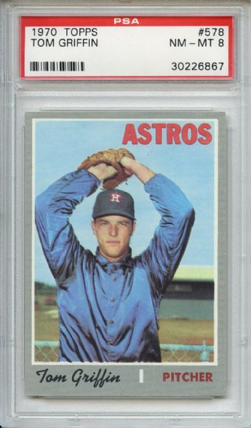1970 Topps 578 Tom Griffin PSA NM-MT 8