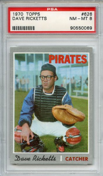 1970 Topps 626 Dave Ricketts PSA NM-MT 8