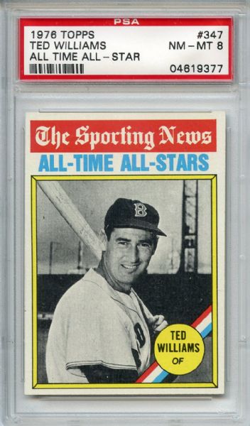1976 Topps 347 Ted Williams PSA NM-MT 8