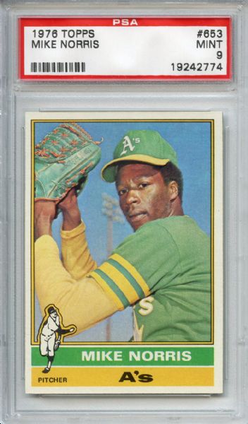 1976 Topps 653 Mike Norris PSA MINT 9