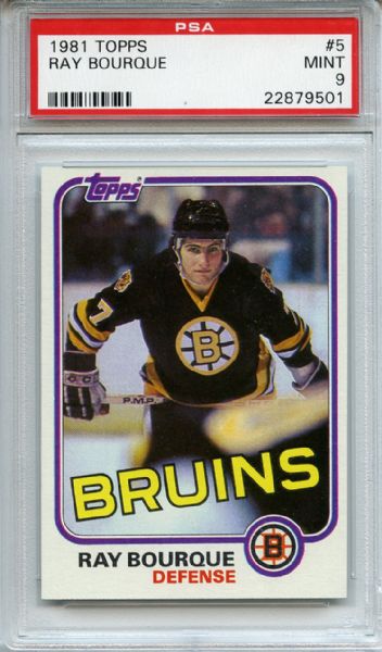 1981 Topps 5 Ray Bourque PSA MINT 9